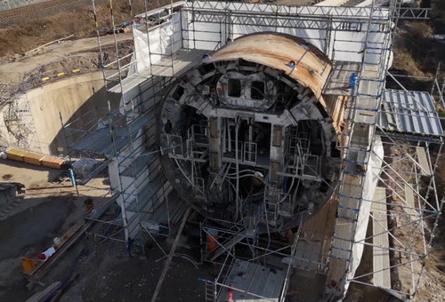 TBM Faustyna na powierzchni ziemi