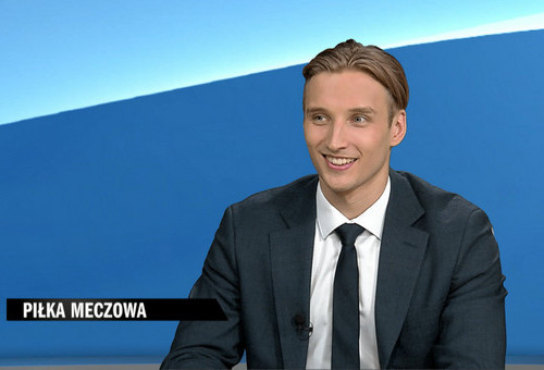 Rekordzista Polski w pływaniu Jan Kałusowski, jego trener Tomasz Melka oraz Krzysztof Karasiewicz, prezes OZKol w Łodzi, są 